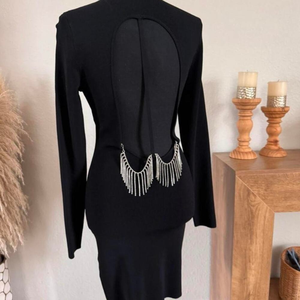 Bershka black knit open back